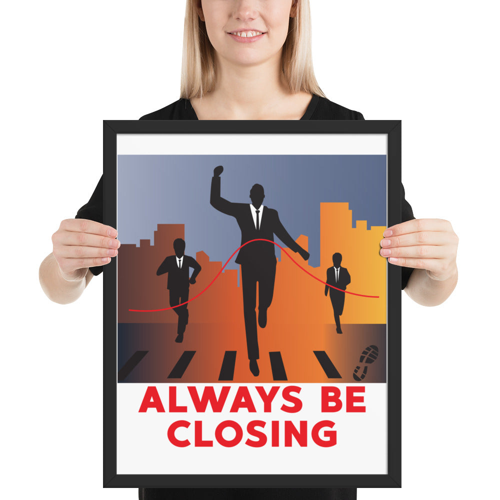 Always Be Closing- Businessman (color) Framed poster