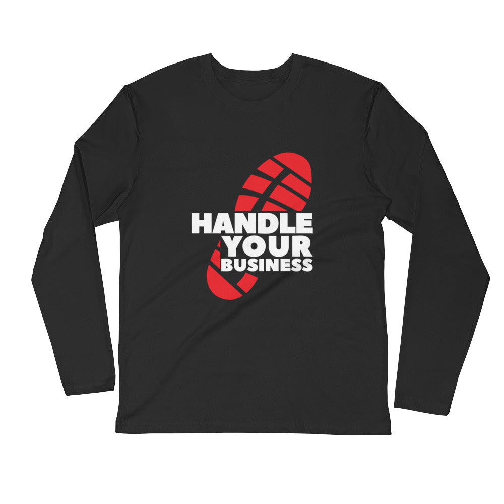 Handle Your Business Logo-Men’s Apparel, Women’s Apparel Long Sleeve Fitted Crew