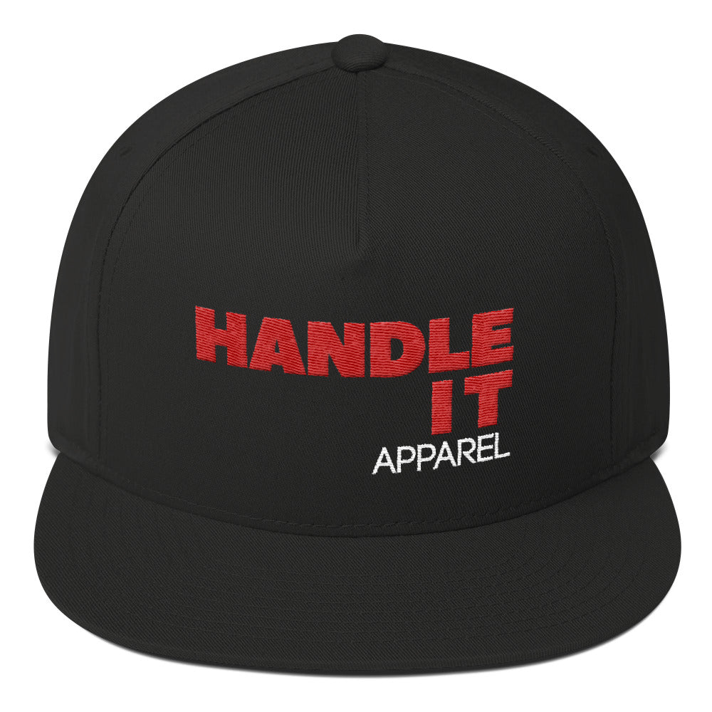 Handle It Apparel Black Flat Bill Cap
